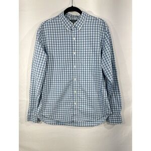 Bonobos Slim Fit Blue Gingham Long Sleeve Button Shirt Men's Size Large- EUC